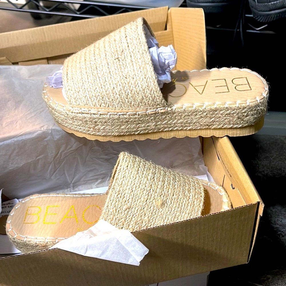 Brand new macramé slip on shoes